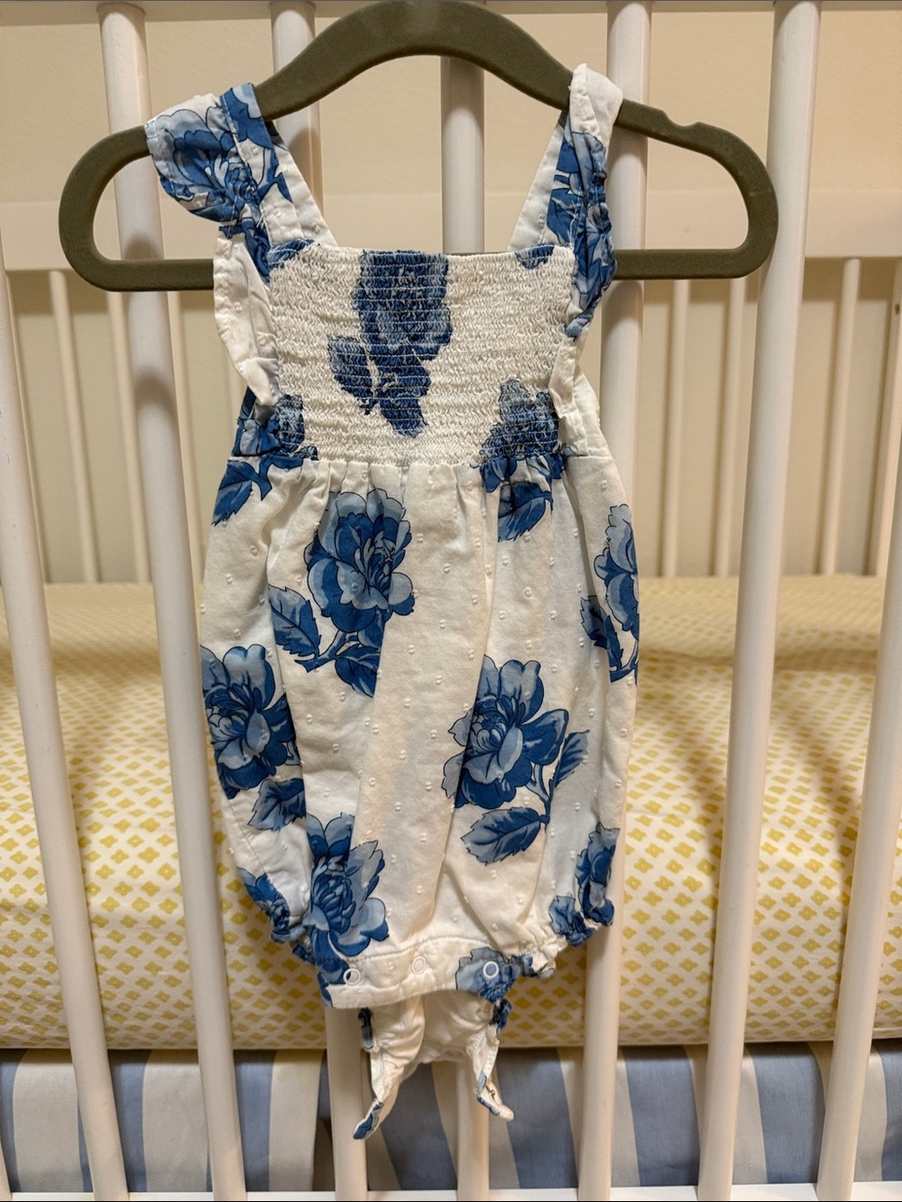 Blue Floral Criss Cross back bubble